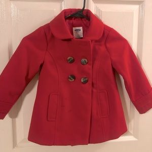 Girls Size 4 Red Pea Coat